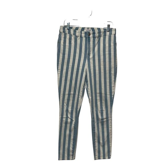 Good American Good Legs Crop Blue/White Stripe Skinny Jeans 12/31 Womens - Picture 2 of 10